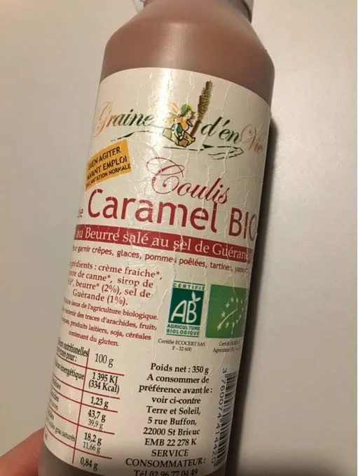 Coulis de caramel bio