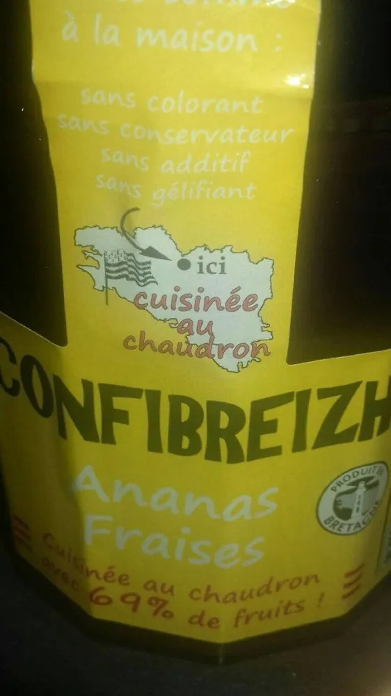 Confibreizh Ananas Fraises 340g
