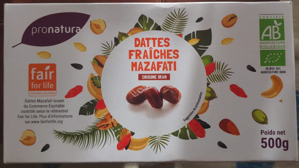 Dattes fraîches mazafati d'Iran