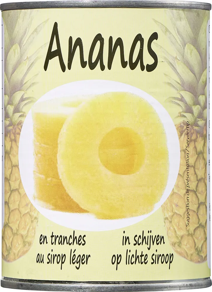Ananas en tranches au sirop léger