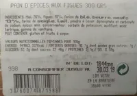 Pain d'épices aux figues