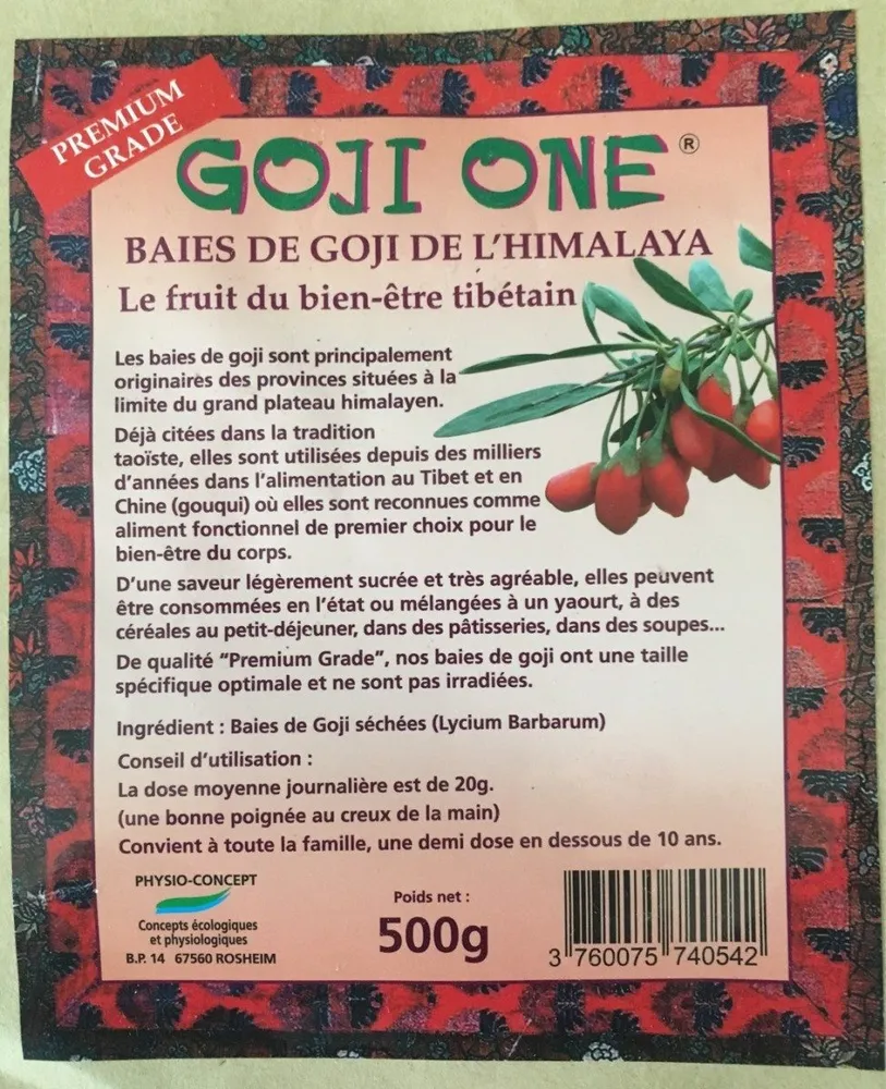 Baies De Goji De L'himalaya 500G Séchées