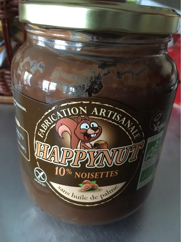 HAPPYNUT, 10% noisettes, sans huile de palme, vegan