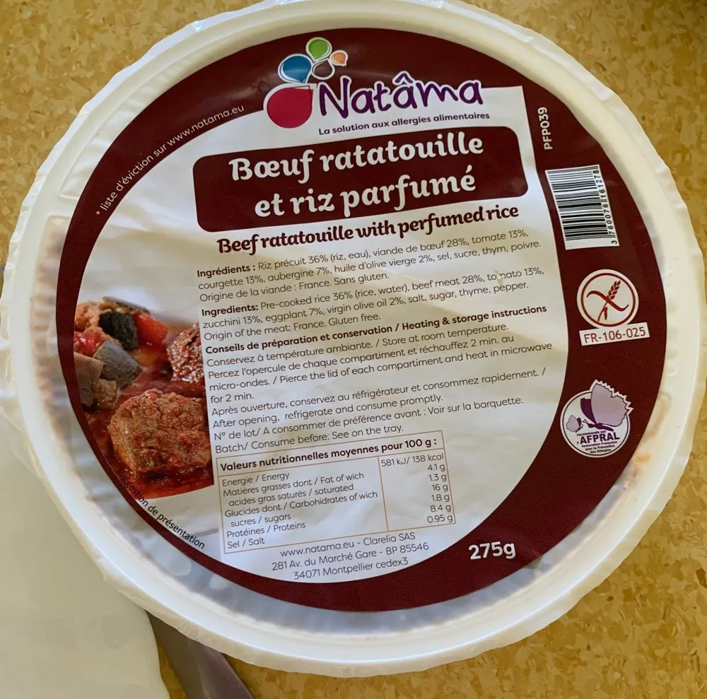 Bouef ratatouille riz parfume