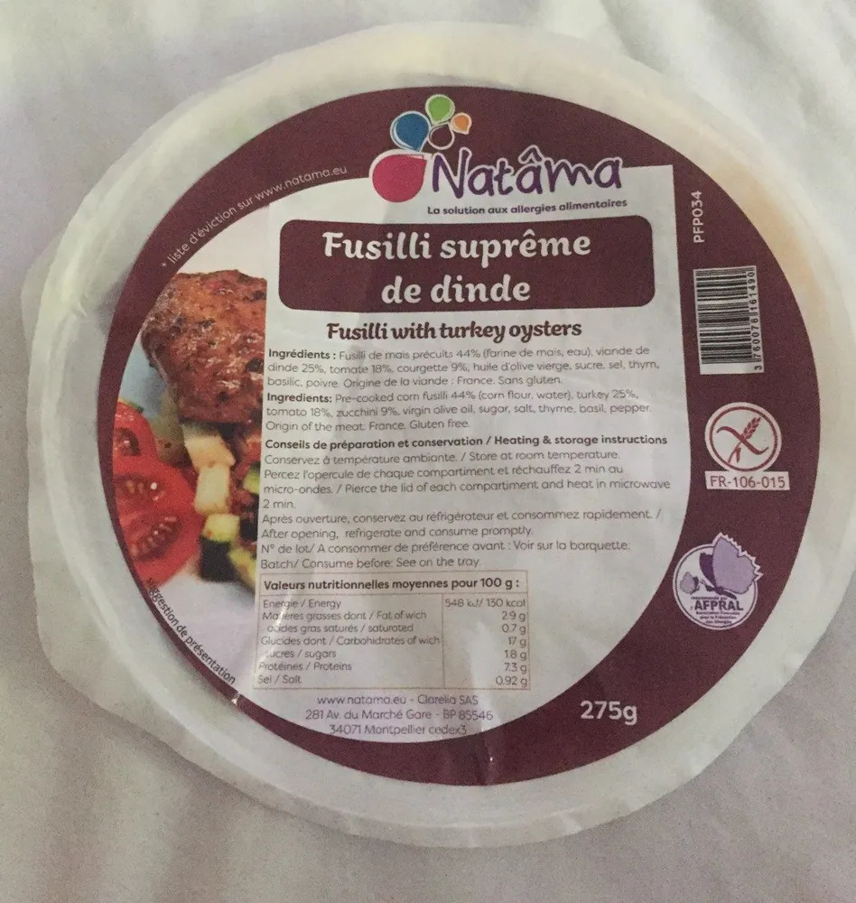 Fusilli supreme de dinde