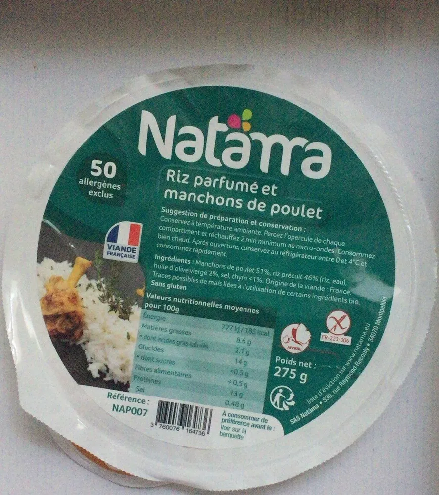 Riz parfumé et manchons de poulet