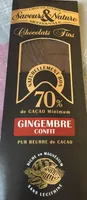 Chocolat 70% gingembre confit