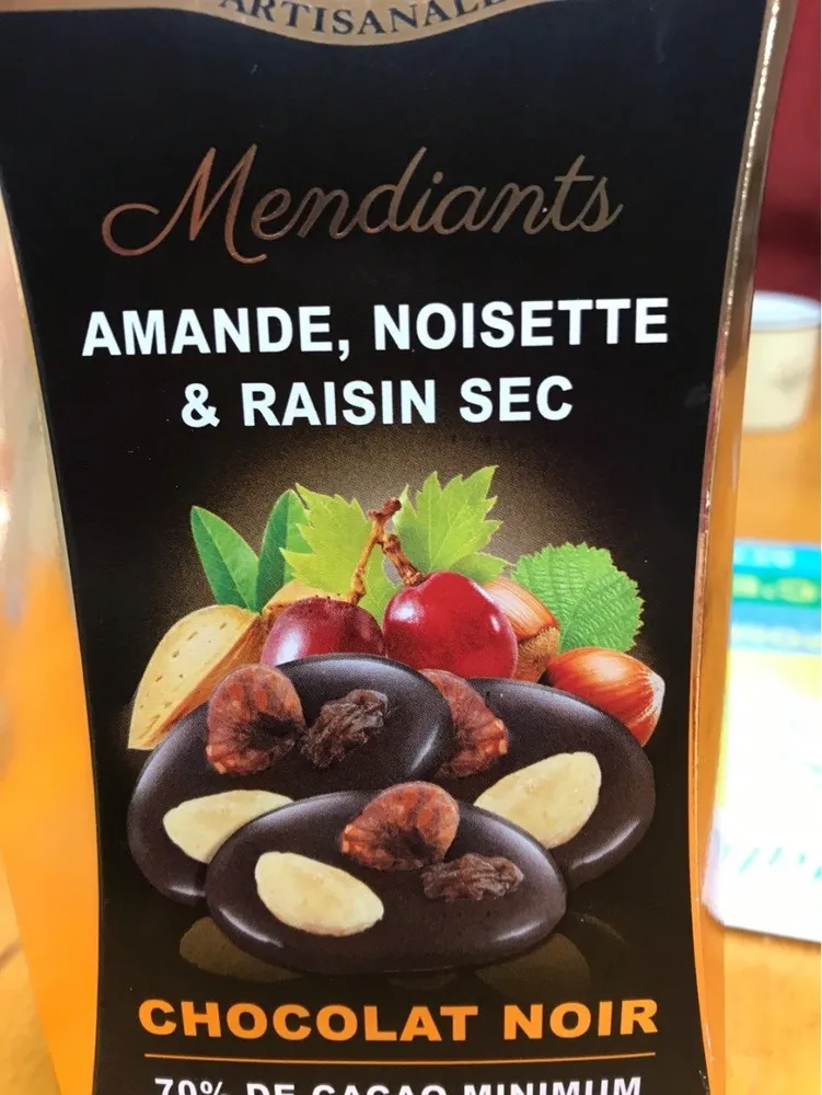 Mendiants Fruits Secs Chocolat Noir