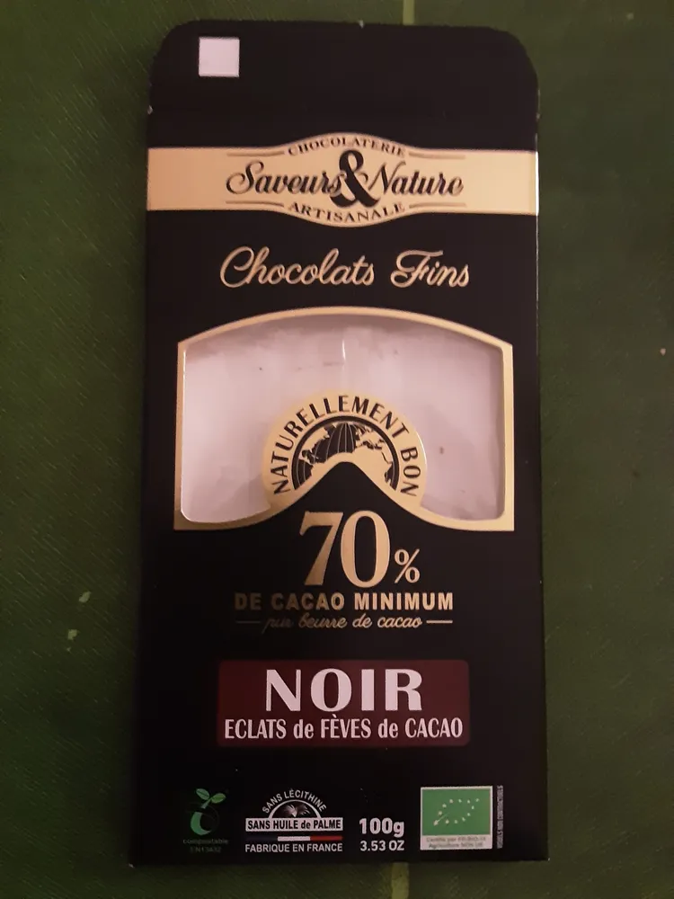 Chocolat Noir Et Feves De Cacao (100 GR)