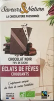 Chicolat noir 70% de cacao. Eclats de feves croquants