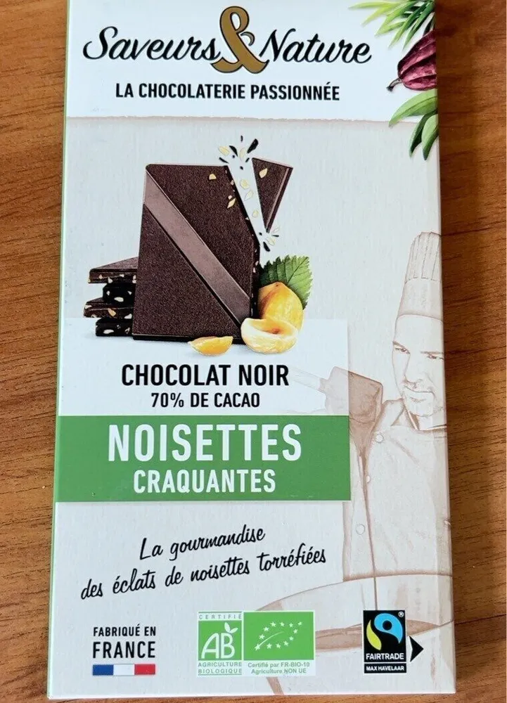 Chocolat noir noisettes craquantes