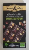 Chocolat noir noisettes du Piémont Saveurs & Nature