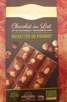 Chocolat au lait noisette du piemont
