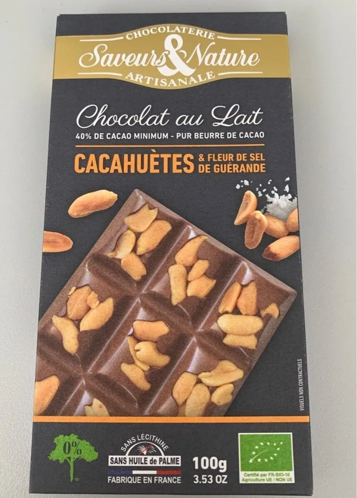 Chocolat au lait cacahuetes