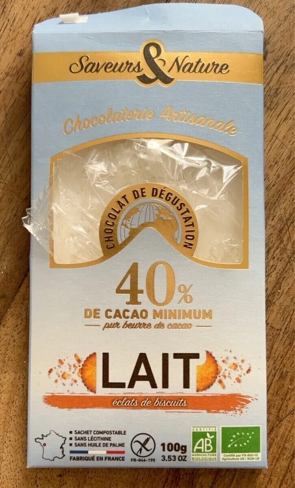 Lait eclats de biscuits