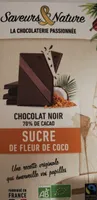 Chocolat noir 70% sucre de fleur de coco