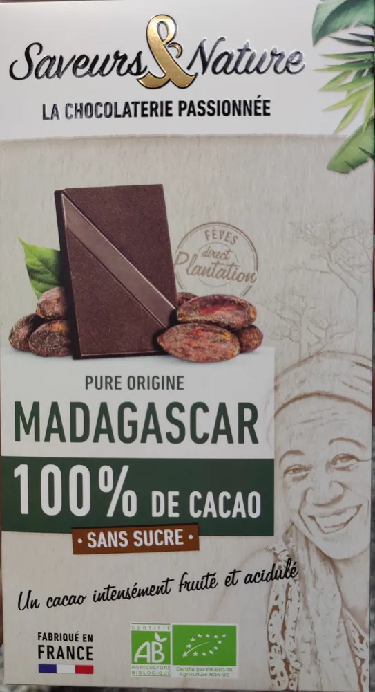Chocolat noir 100% Madagascar