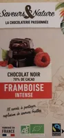 Chocolat noir 70% de cacao framboise intense
