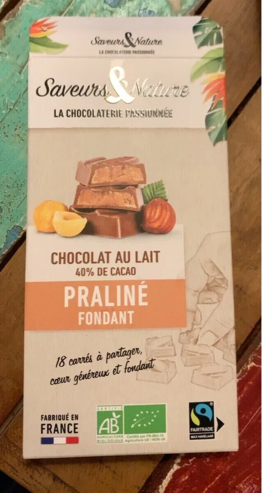 Chocolat au lait praliné fondant