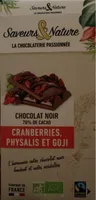 Chocolat noir cranberries physalis et goji