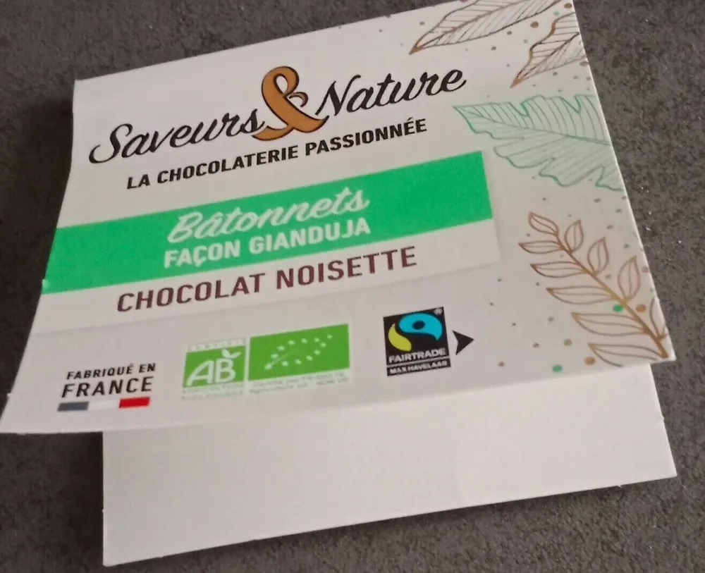 Bâtonnets façon gianduja