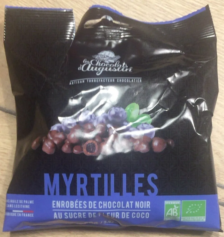 Myrtilles enrobées de chocolat noir