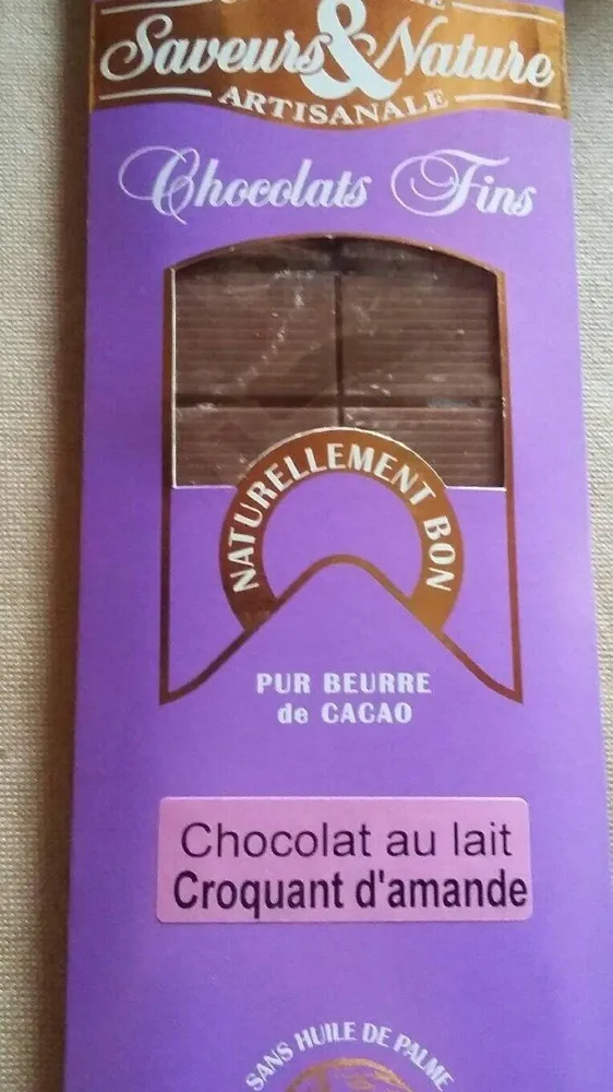 Chocolat Lait Croquant Amande 100G