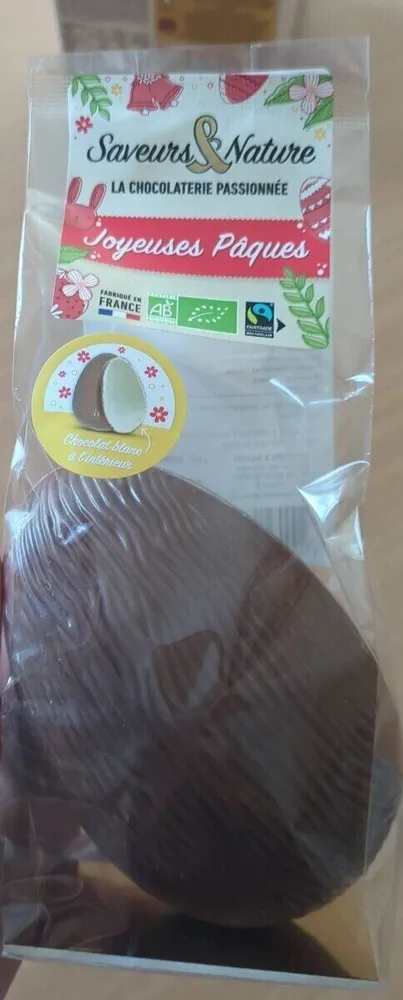 Oeuf au chocolat au lait, intérieur chocolat blanc