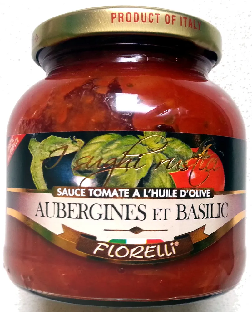 Sauce tomate à l'huile d'olive, Aubergine et basilic