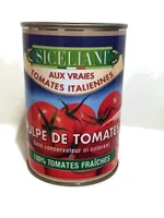 Siceliani Pulpe de tomates 100 pourcent italenne