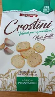 Crostini - Mini bruchette grillées frottées à l'huile d'olive à l'ail et au persil