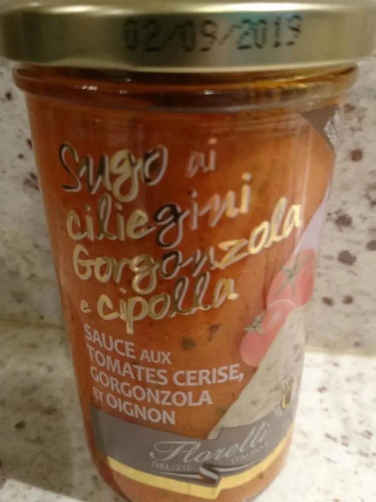 Sauce aux tomates cerise, gorgonzola et oignon