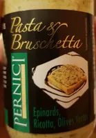 Pasta & Bruschetta épinards, Ricotta, Olives Vertes