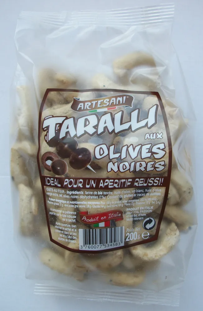Taralli aux olives noires