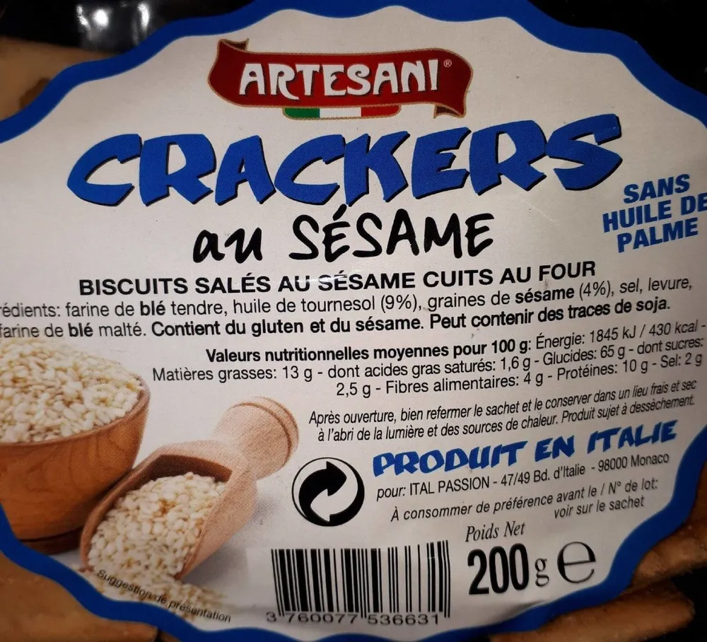 Crackers au sésame