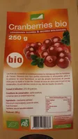 Cranberries bio sucrées & séchées biologiques