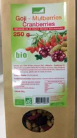Goji - Mulberries - Cranberries Mélange de 3 fruits séchés biologiques