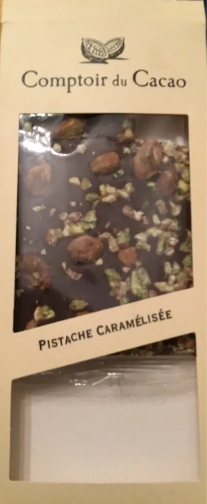 Tablette noire pistache caramélisée