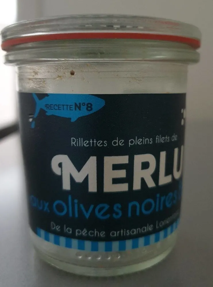Rillettes de pleins filets de Merlu aux olives noires