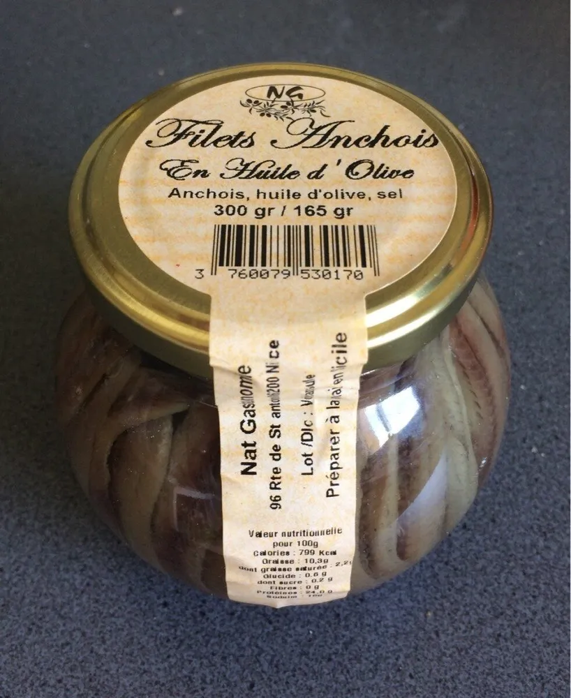 Filets anchois en huile d'olive