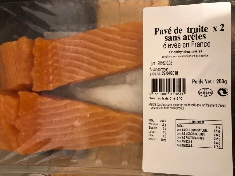 Pave de truite sans arrete