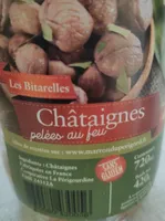 Châtaignes pelées au feu