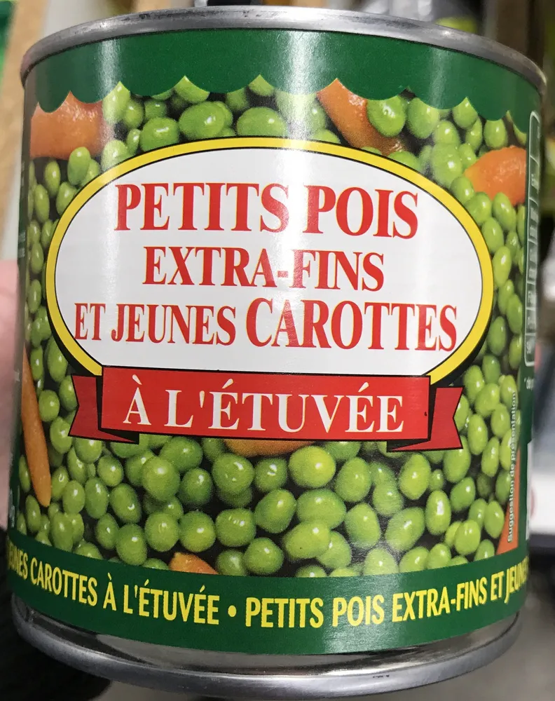Petits pois extra-fins et jeunes carottes à l'étuvée