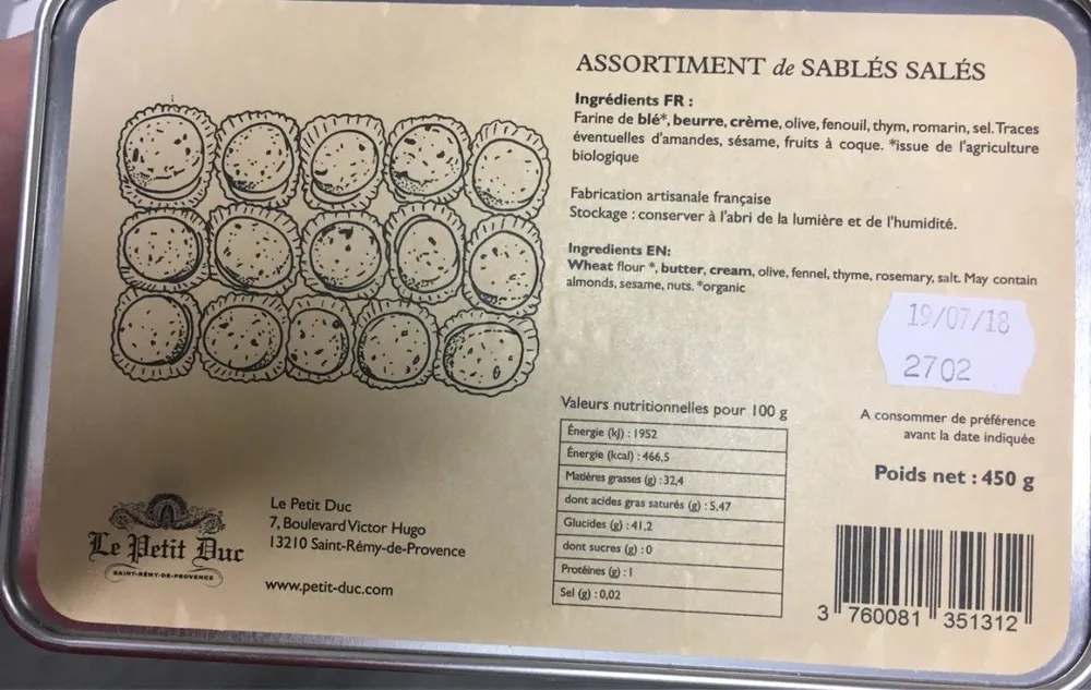 Assortiment de Sablés Salés
