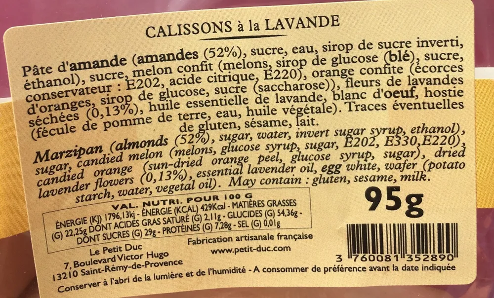 Calissons à la lavande