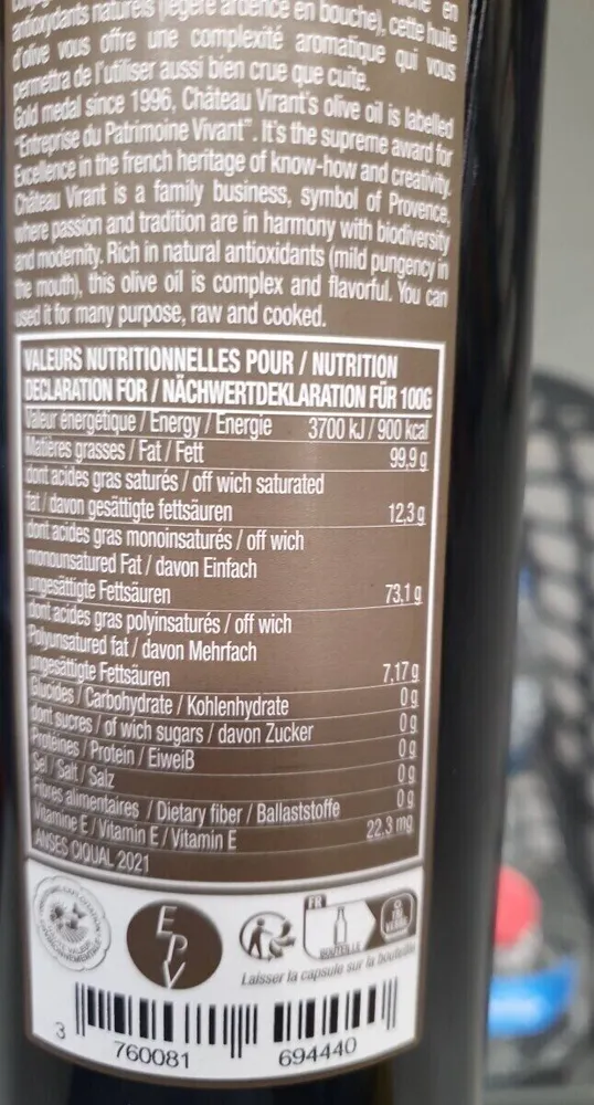 Huile d’olive chateau virant