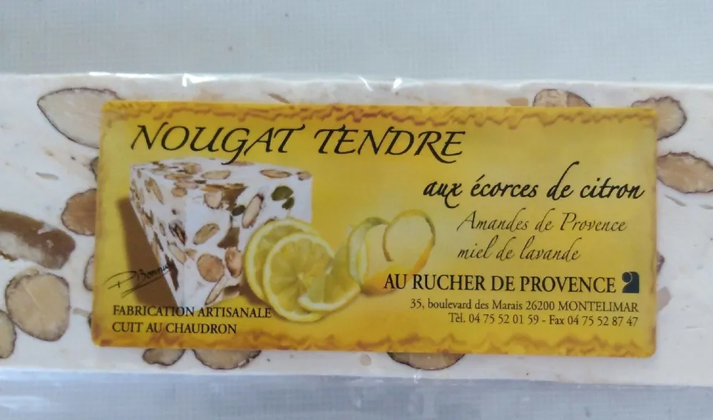 Nougat tendre aux écorces de citron
