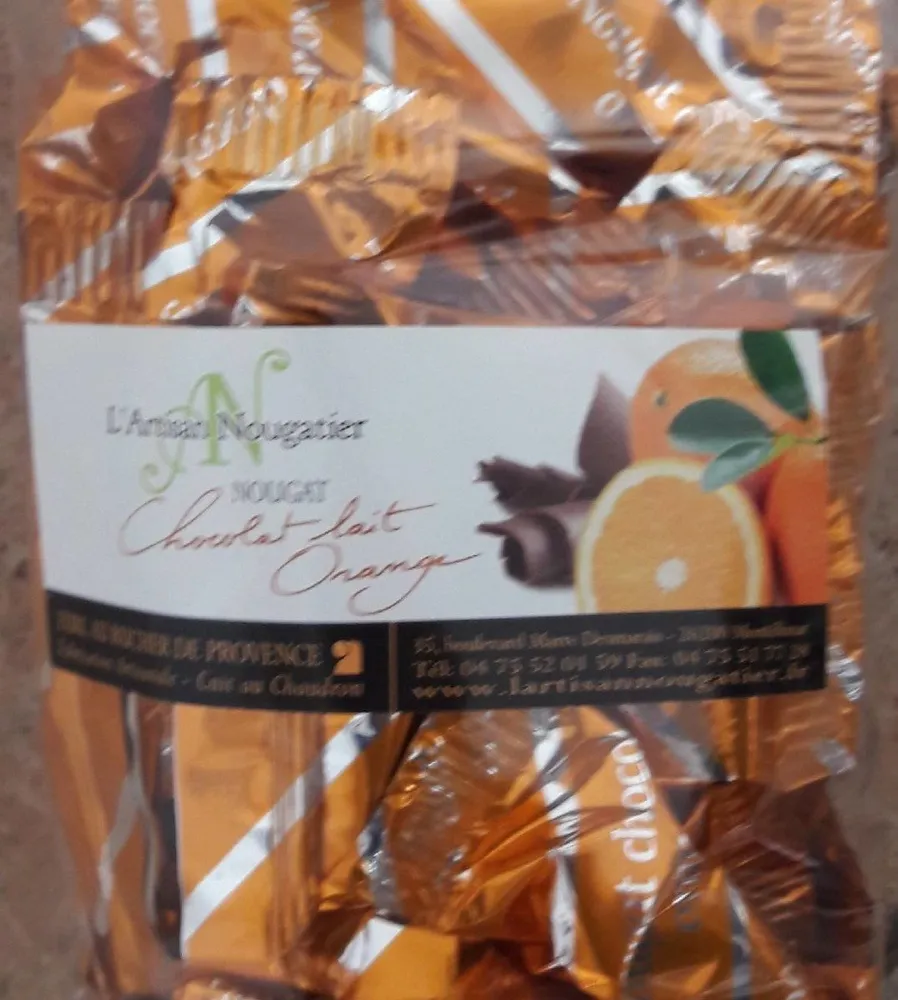 Nougat chocolat lait orange