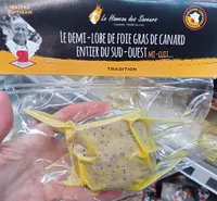 Demi-lobe de foie gras de canard entier du Sud-Ouest mi-cuit