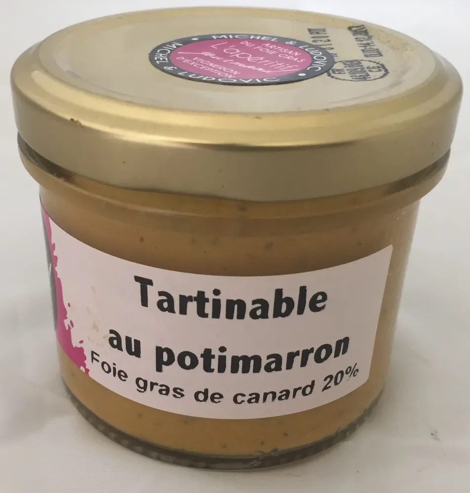 Tartinable au potimarron, foie gras de canard 20%
